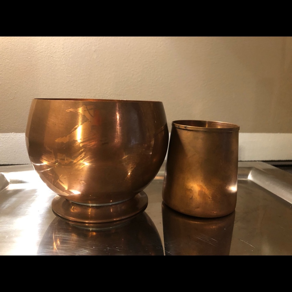 Vintage Copper bowl & vintage WEST BEND copper cup